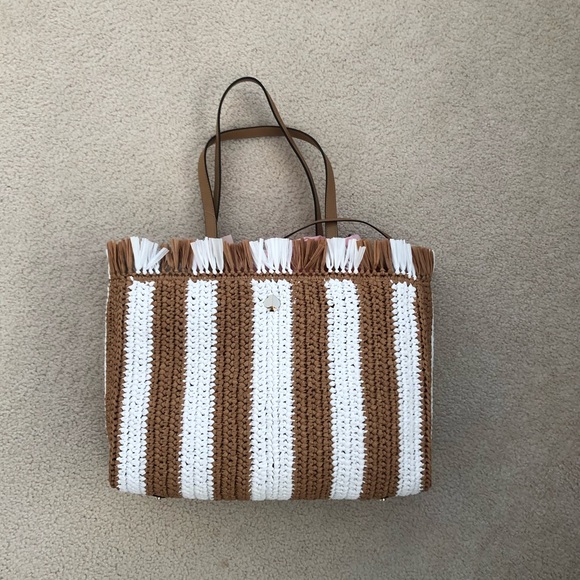 Kate Spade Sam Stripe Straw Tote - Picture 3 of 5